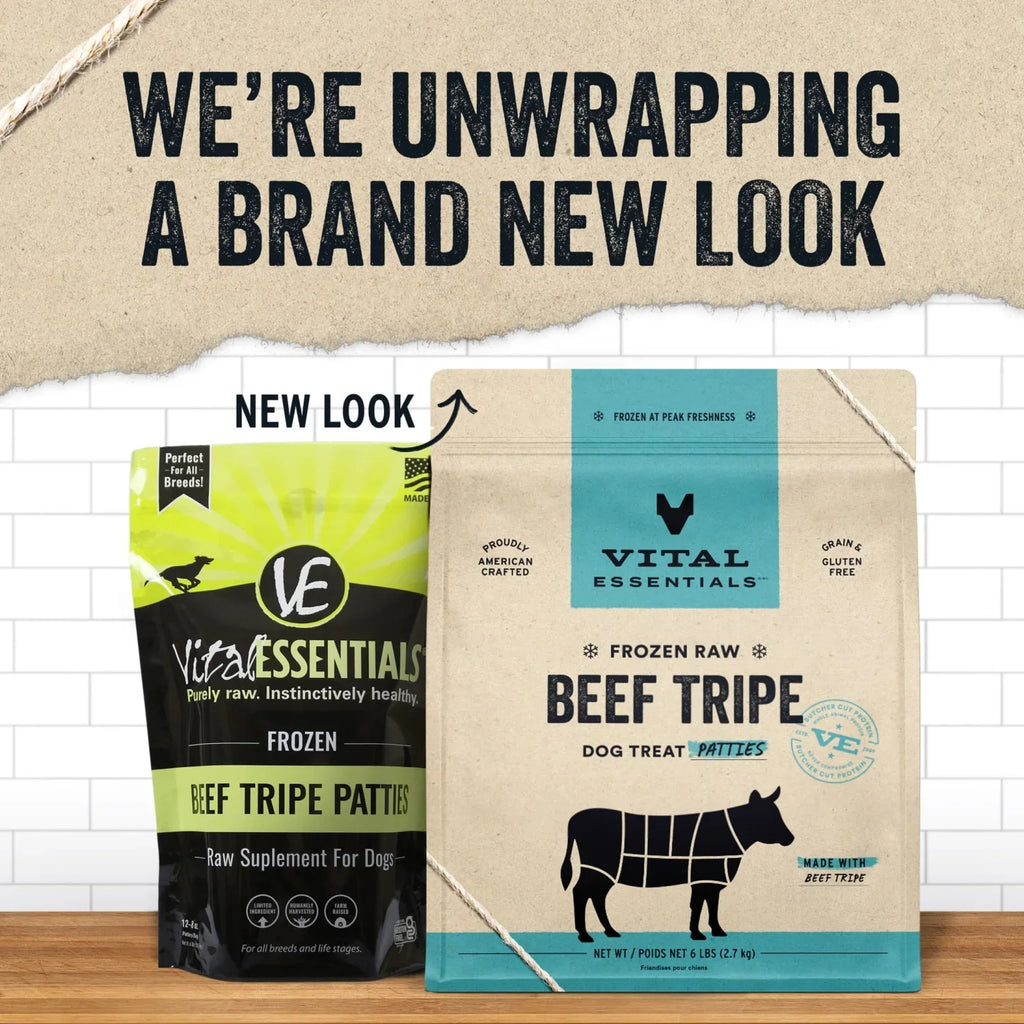 Vital Essentials Frozen Raw Beef Tripe Entree Patties Dog Food
