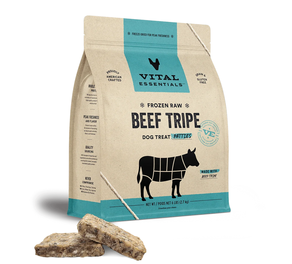 Vital Essentials Frozen Raw Beef Tripe Entree Patties Dog Food