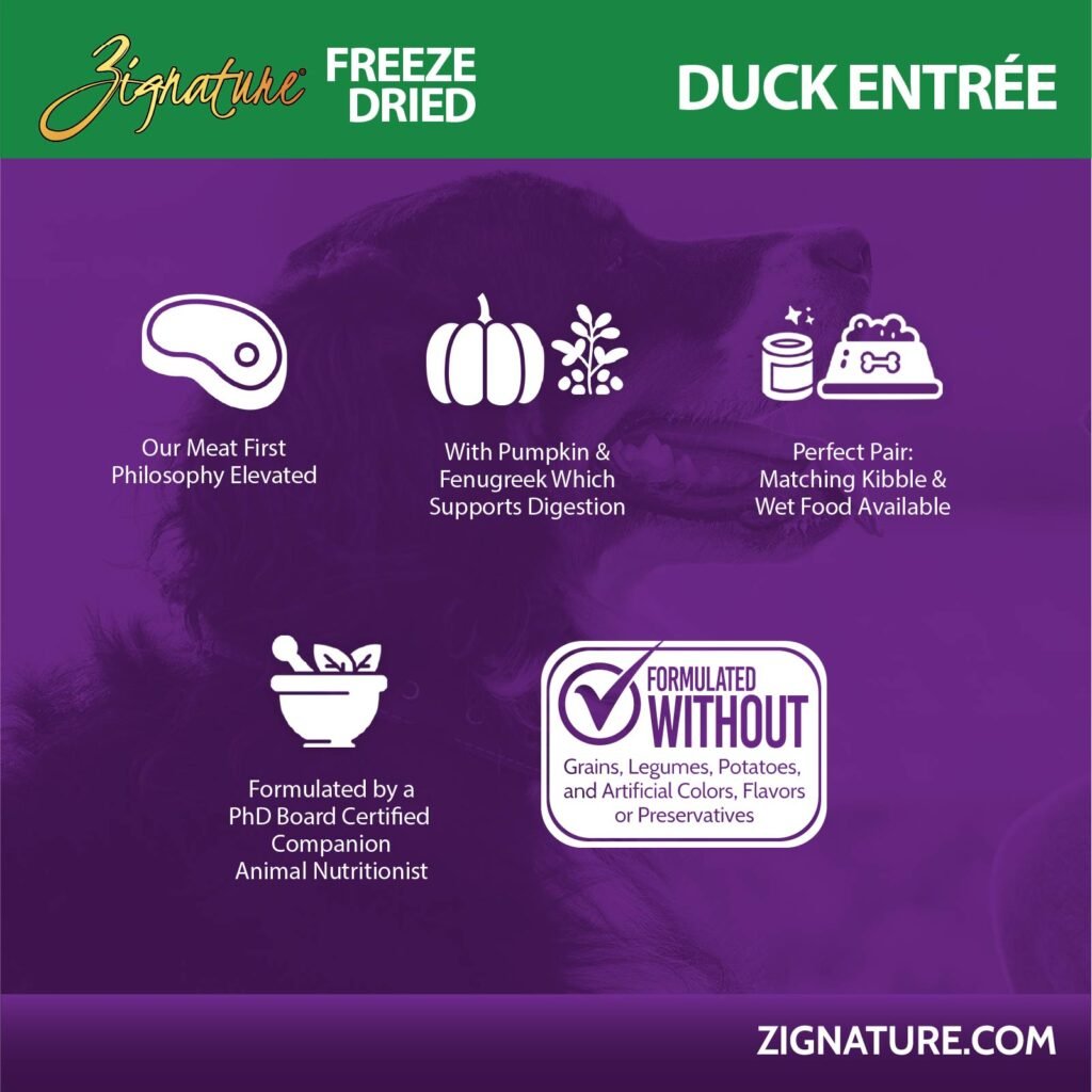 Zignature Freeze Dried Duck Entree Dog Food