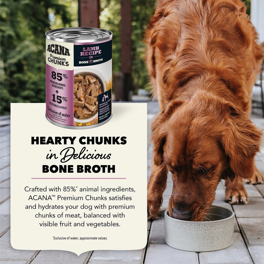Acana Premium Chunks Lamb Recipe in Bone Broth Canned Dog Food