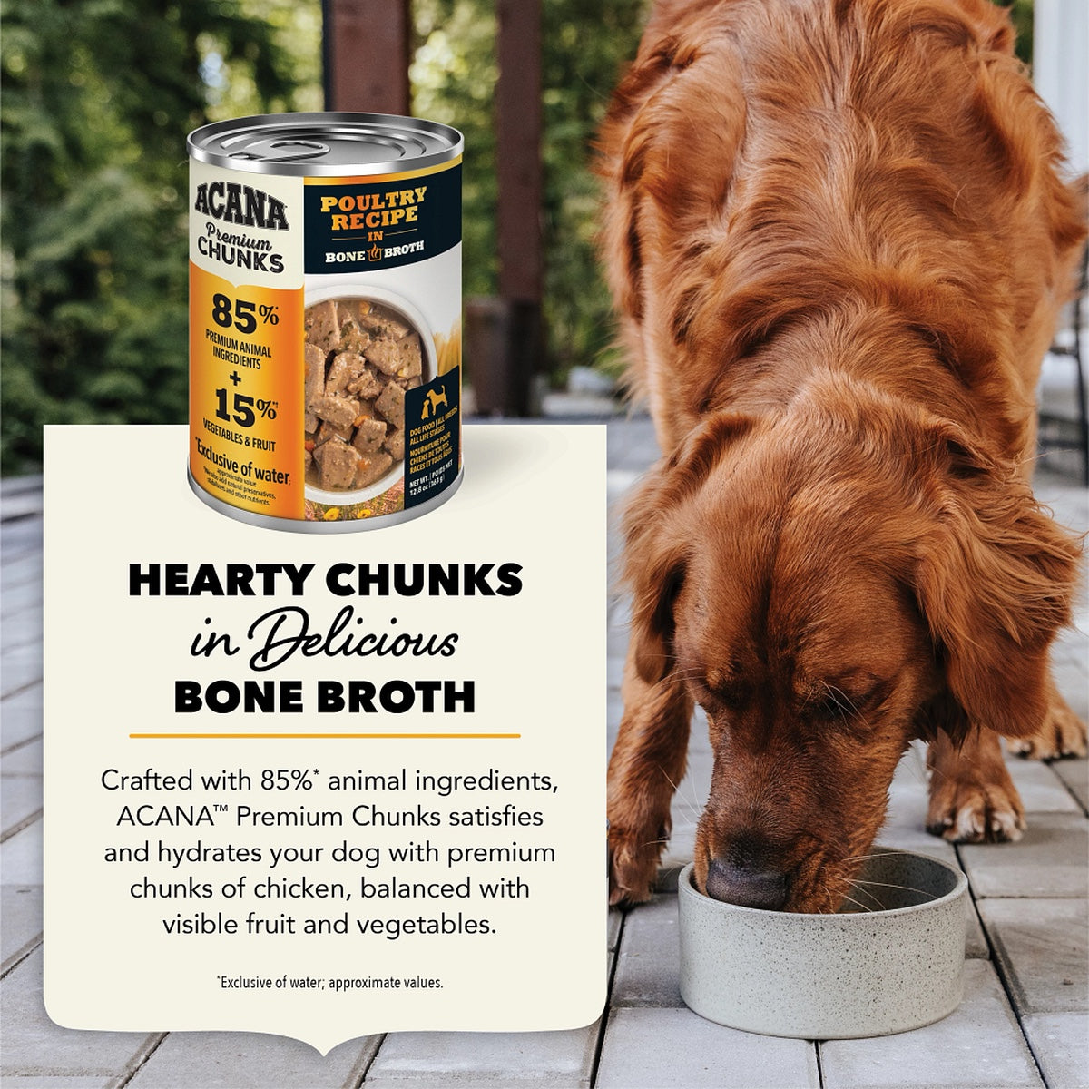 Acana Premium Chunks Poultry Recipe in Bone Broth Canned Dog Food