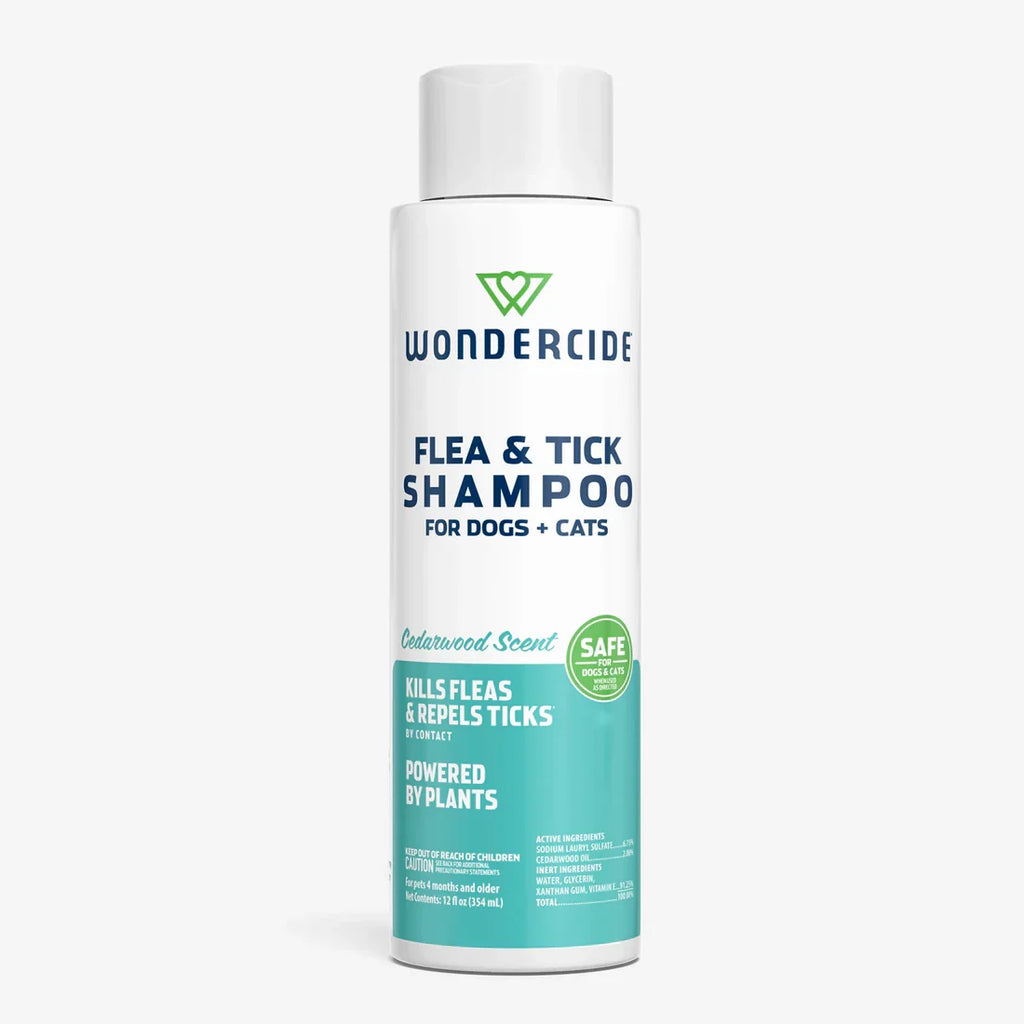 Wondercide Flea & Tick Cedarwood Shampoo for Dogs and Cats with Natural Essential Oils