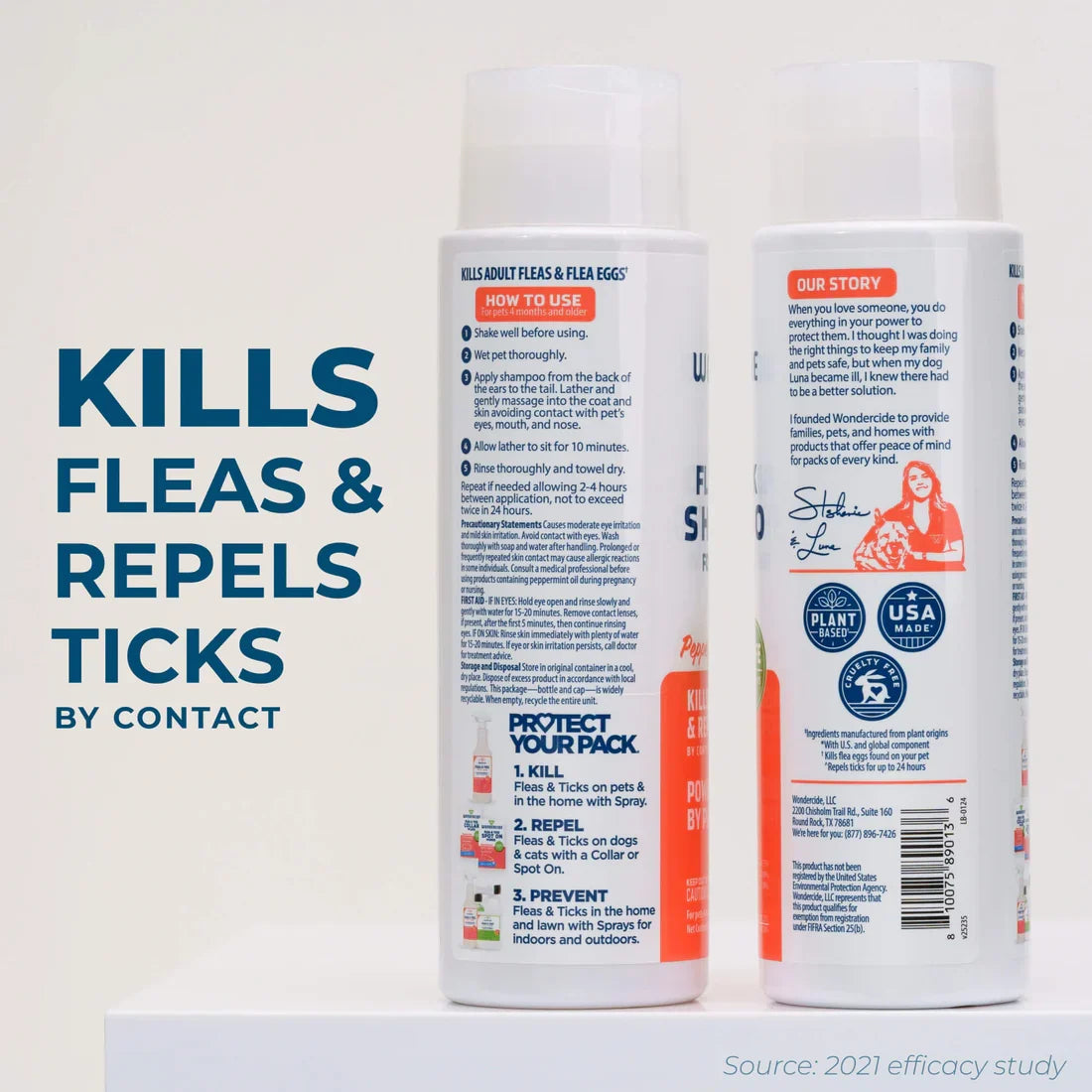 Wondercide Flea & Tick Rosemary Shampoo for Dogs and Cats with Natural Essential Oils
