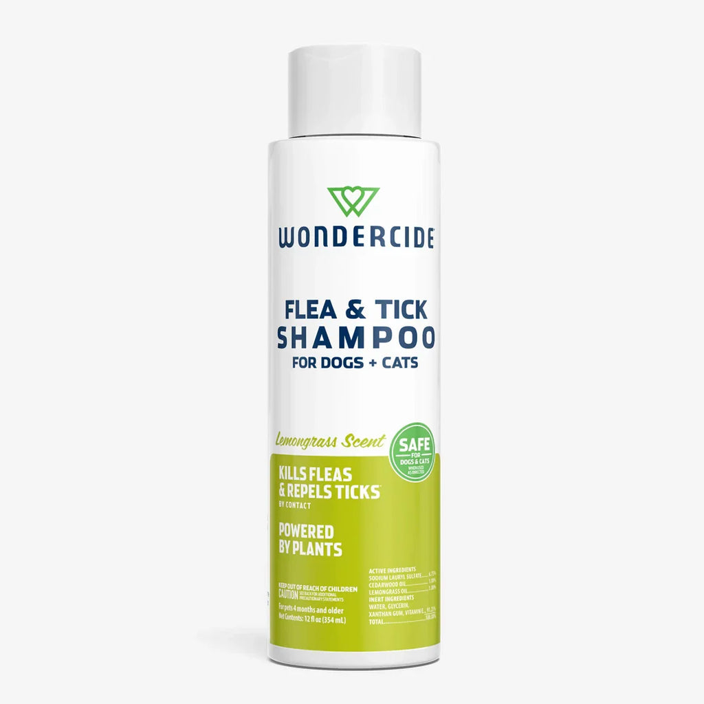 Wondercide Flea & Tick Lemongrass Shampoo for Dogs and Cats with Natural Essential Oils