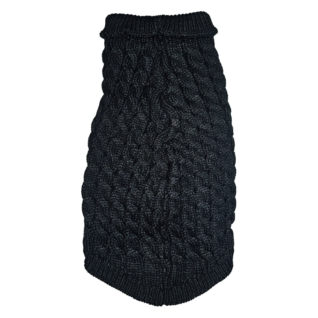 WonderfulPet Twist Knit Pullover Dog Sweater in Black