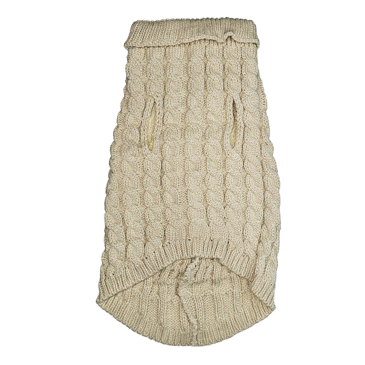 WonderfulPet Twist Knit Pullover Dog Sweater in Cream