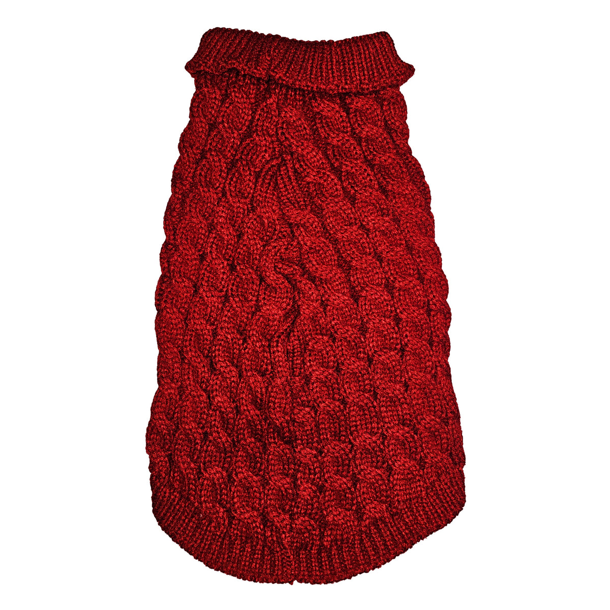 WonderfulPet Pullover Twist Knit Dog Sweater in Red