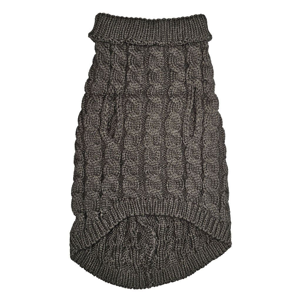 WonderfulPet Twist Knit Pullover Dog Sweater in Gray
