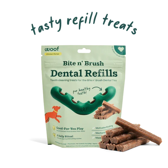 Woof Bite n' Brush Chicken Dental Chew Toy Refills