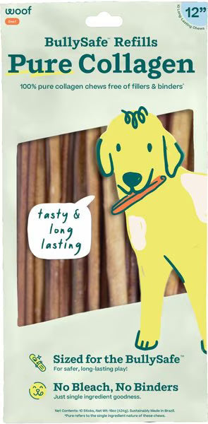 Woof BullySafe Refill Collagen Chew Bully Sticks 12" Dog Treat