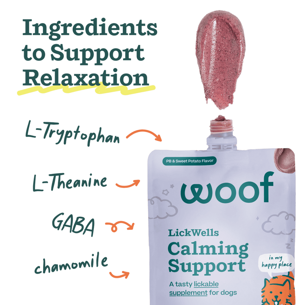 Woof Lickwells Calming Support Lickable Dog Treat Pouch