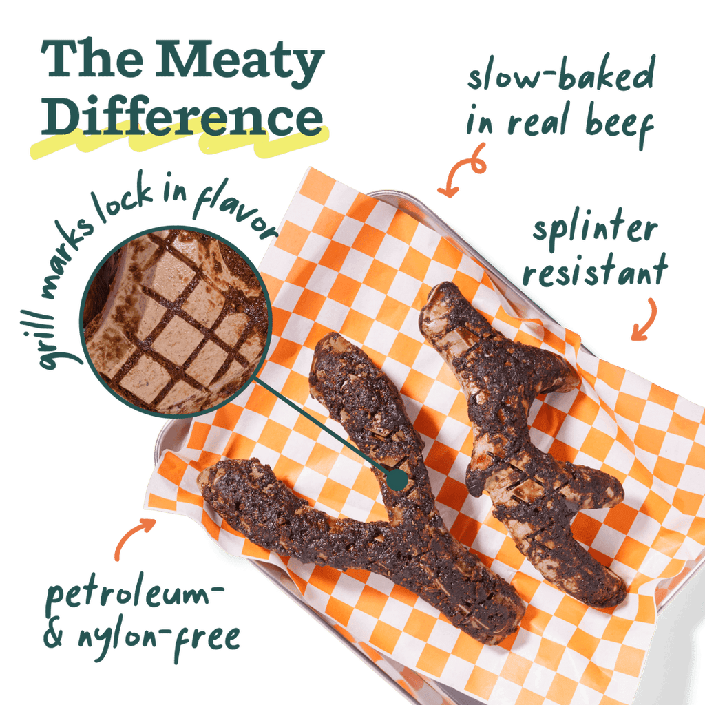 Woof HonestChew Meaty Y-Shaped Beef Flavored Dog Chew Toy