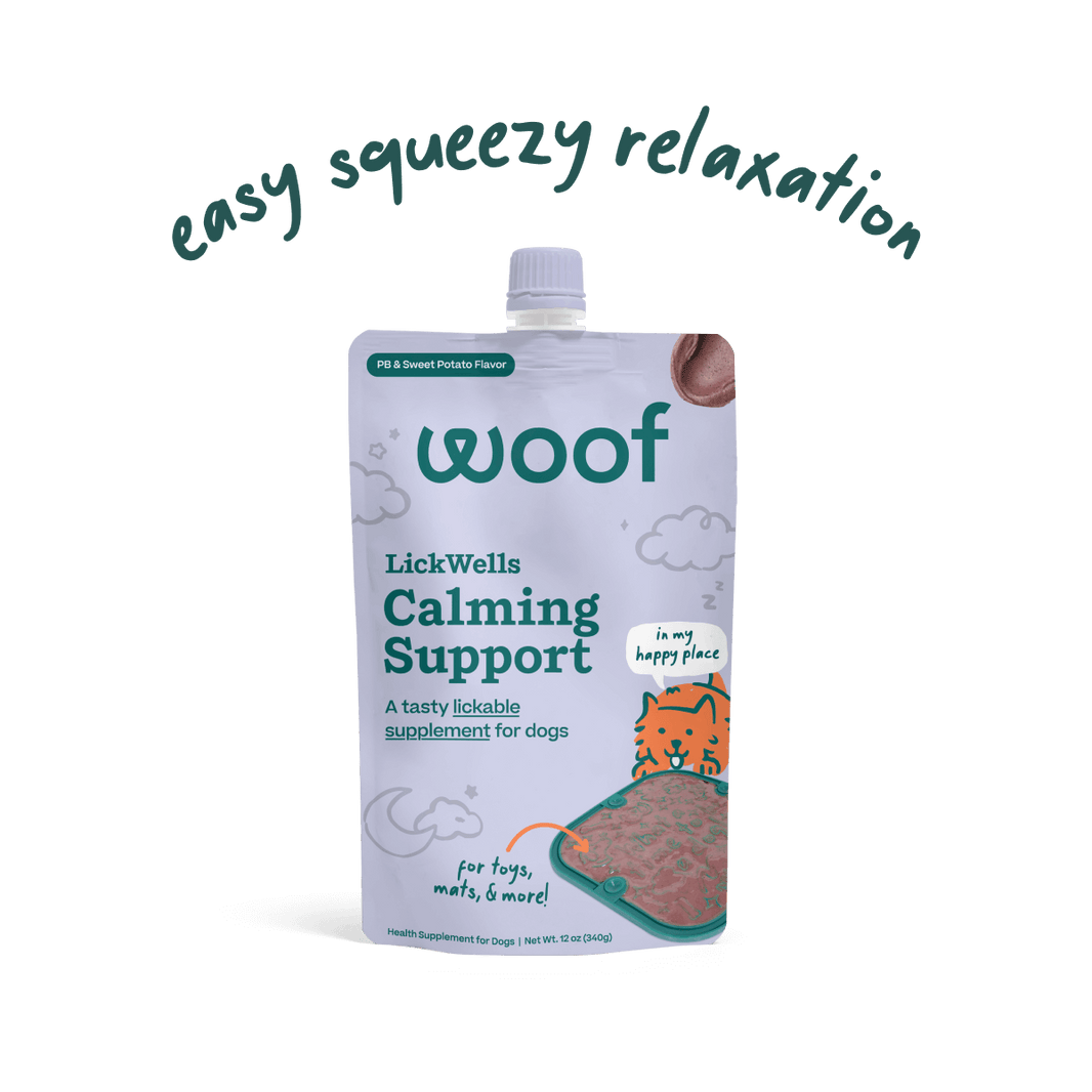 Woof Lickwells Calming Support Lickable Dog Treat Pouch