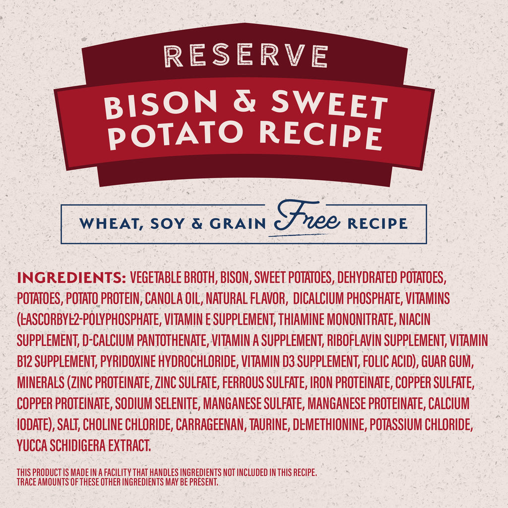 Natural Balance Limited Ingredient Reserve Grain Free Bison & Sweet Potato Recipe Dog Wet