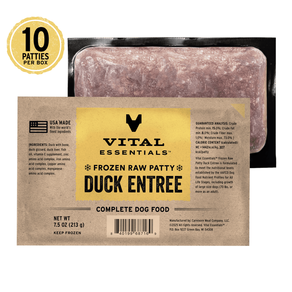 Vital Essentials Frozen Raw Duck Entree Patties Dog Food