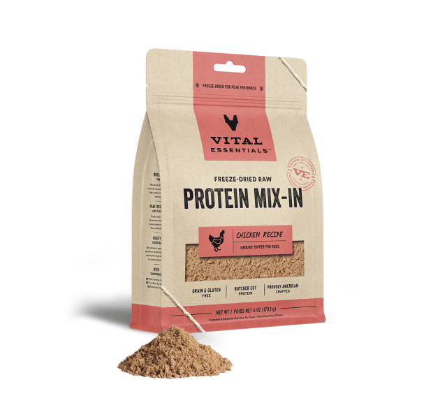 Vital Essentials Freeze-Dried Raw Protein Mix-In Chicken Recipe Ground Topper for Dogs