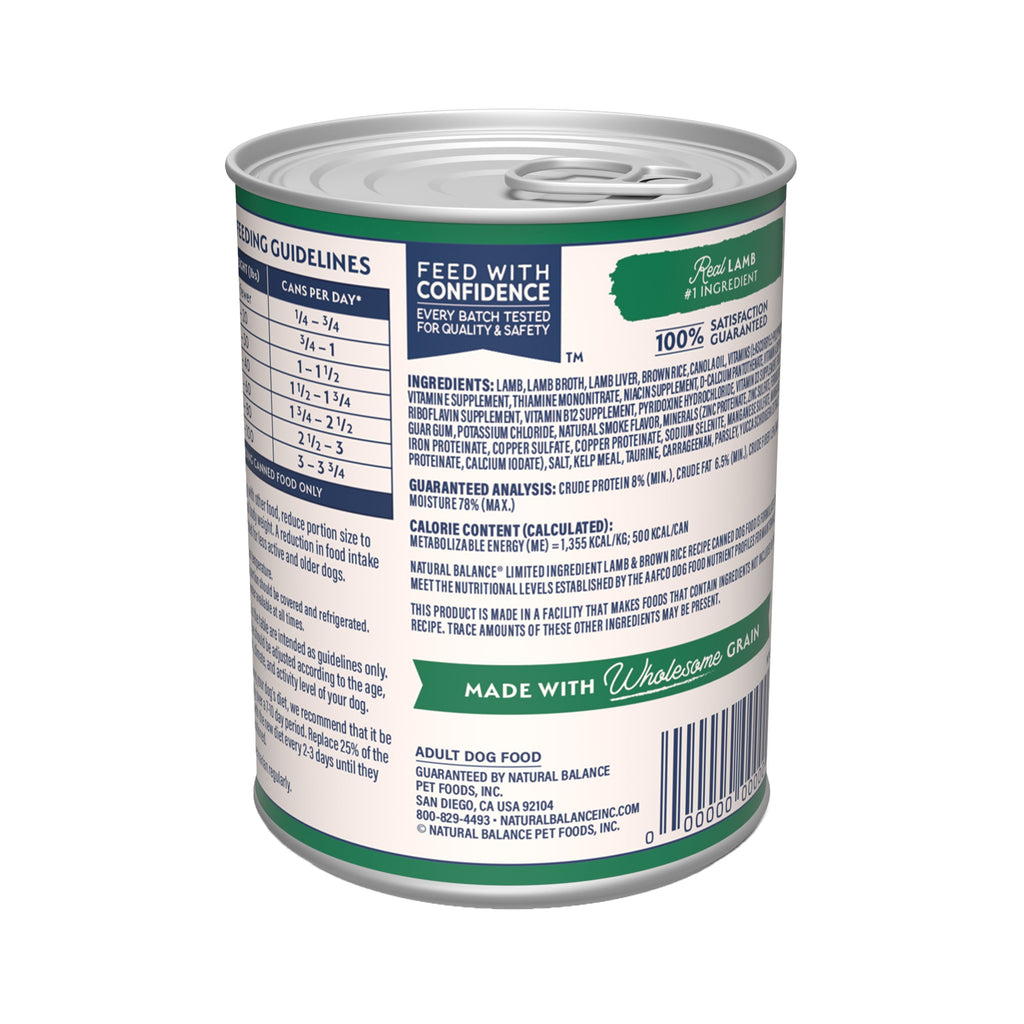 Natural Balance Limited Ingredient Lamb & Brown Rice Recipe Wet Dog Food