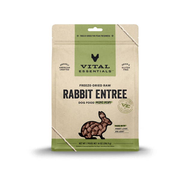 Vital Essentials Freeze-Dried Raw Rabbit Entree Dog Food Mini Nibs